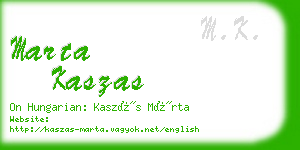 marta kaszas business card